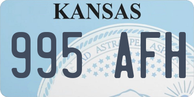 KS license plate 995AFH