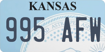 KS license plate 995AFW