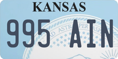 KS license plate 995AIN