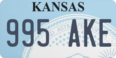 KS license plate 995AKE