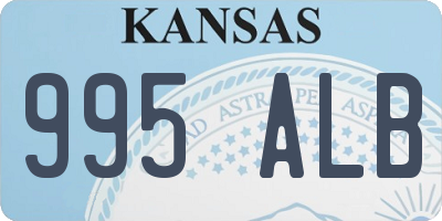 KS license plate 995ALB