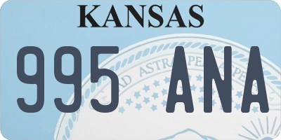 KS license plate 995ANA