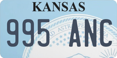 KS license plate 995ANC