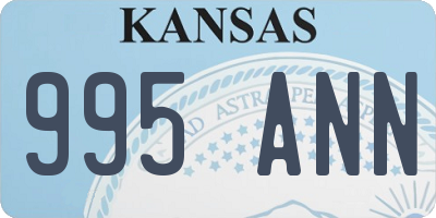 KS license plate 995ANN