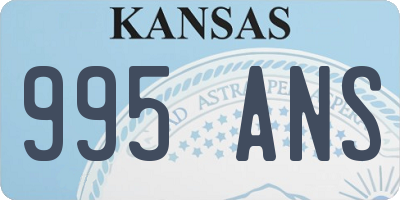 KS license plate 995ANS