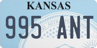 KS license plate 995ANT