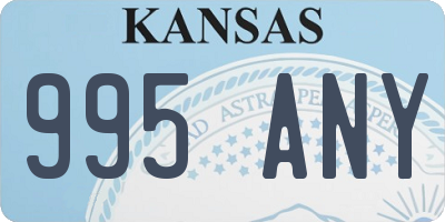 KS license plate 995ANY