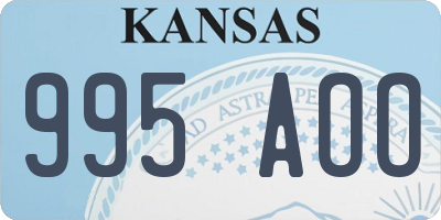 KS license plate 995AOO