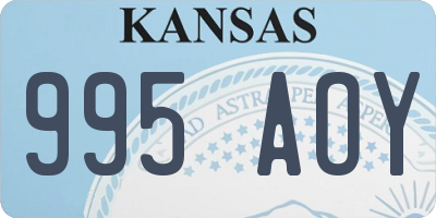 KS license plate 995AOY