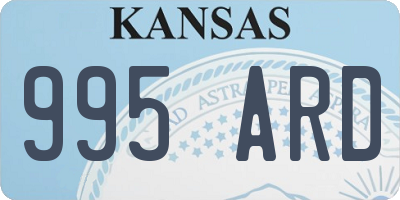 KS license plate 995ARD