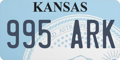 KS license plate 995ARK