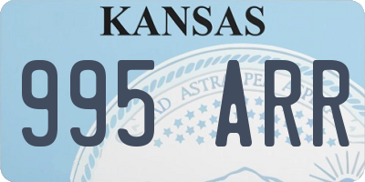 KS license plate 995ARR