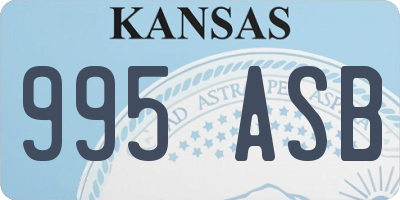 KS license plate 995ASB