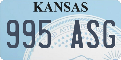 KS license plate 995ASG