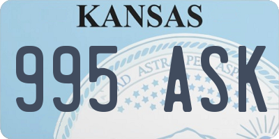 KS license plate 995ASK