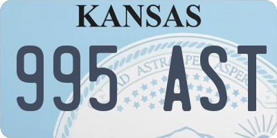KS license plate 995AST