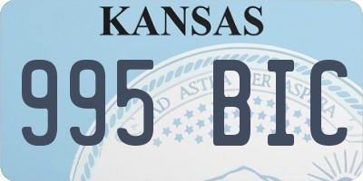 KS license plate 995BIC