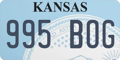 KS license plate 995BOG