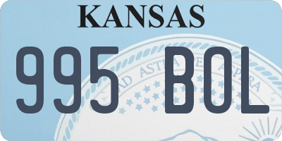 KS license plate 995BOL