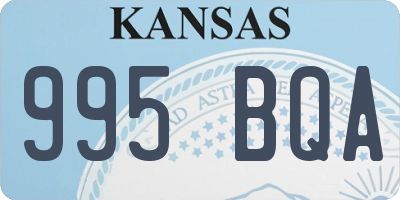 KS license plate 995BQA