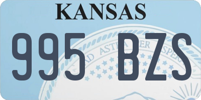 KS license plate 995BZS