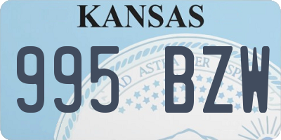 KS license plate 995BZW