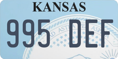 KS license plate 995DEF