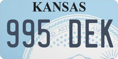 KS license plate 995DEK