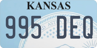 KS license plate 995DEQ
