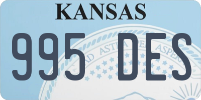 KS license plate 995DES