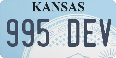 KS license plate 995DEV