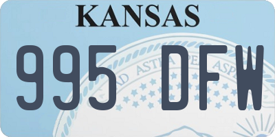 KS license plate 995DFW