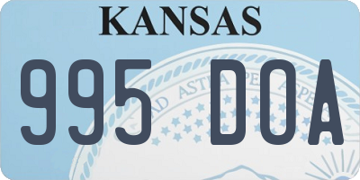 KS license plate 995DOA