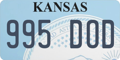 KS license plate 995DOD