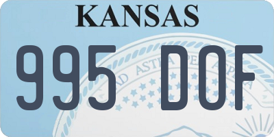 KS license plate 995DOF
