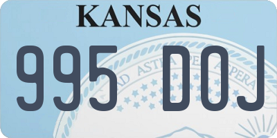 KS license plate 995DOJ