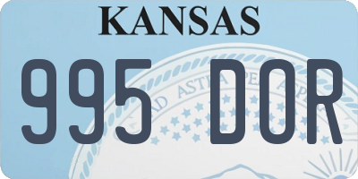 KS license plate 995DOR