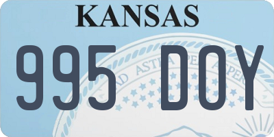 KS license plate 995DOY