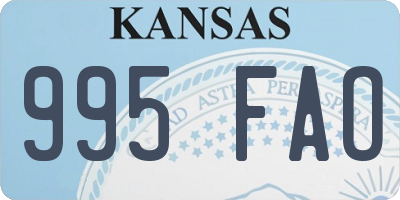 KS license plate 995FAO