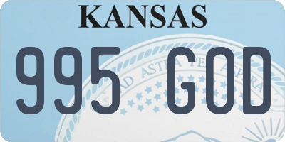 KS license plate 995GOD