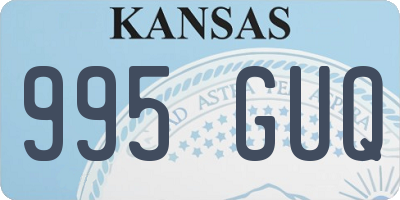 KS license plate 995GUQ