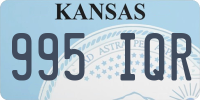 KS license plate 995IQR