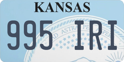 KS license plate 995IRI