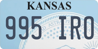 KS license plate 995IRO