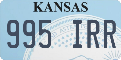KS license plate 995IRR