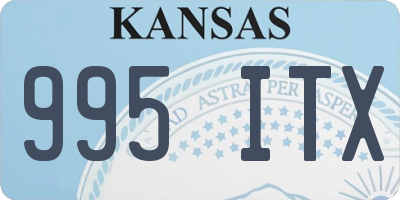 KS license plate 995ITX