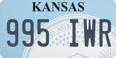 KS license plate 995IWR