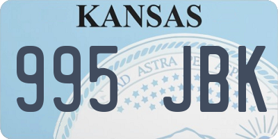 KS license plate 995JBK