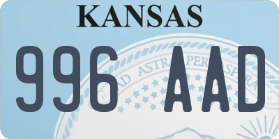 KS license plate 996AAD