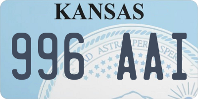 KS license plate 996AAI